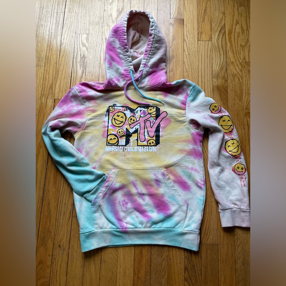 Unisex MTV Tie Dye Hoodie Size Small
